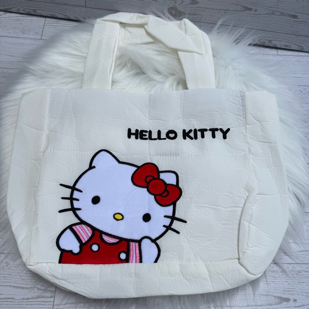 Hello Kitty White Padded Tote Handbag